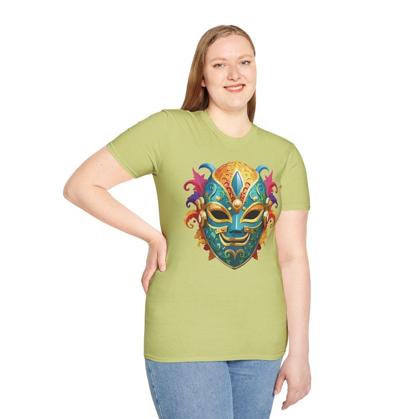 Mask Tee Shirt Unisex Softstyle Gildan 64000 100 Percent Ring Spun Cotton Comfortable Masquerade Tee