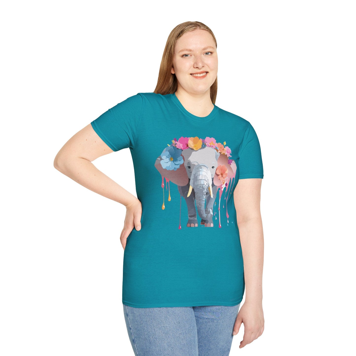 Elephant T Shirt Unisex Softstyle Gildan 64000 Elephant On T Shirt Animation Animals Tee
