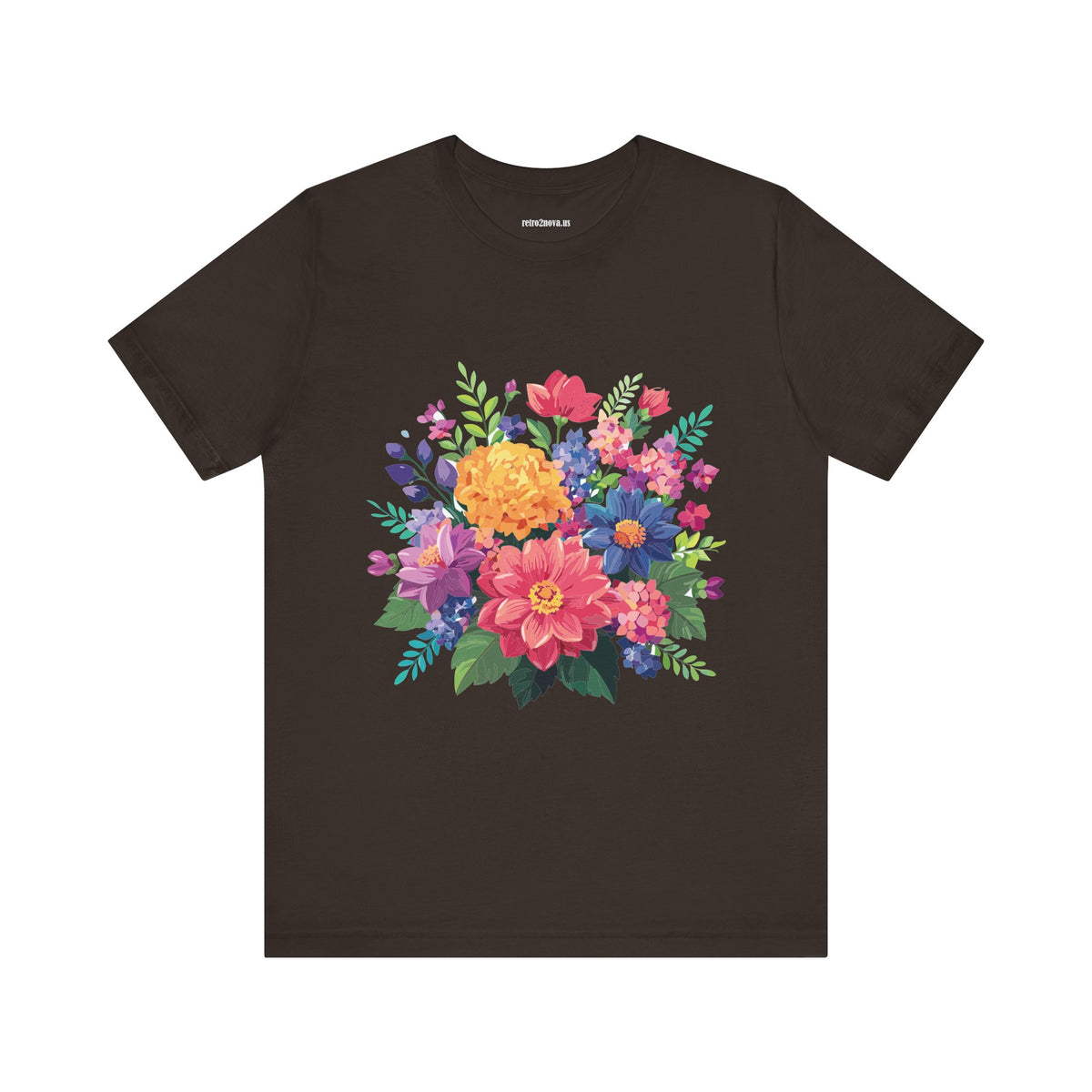 Floral Graphic Unisex Cotton Bella+Canvas Tee with Flowers Design ab17