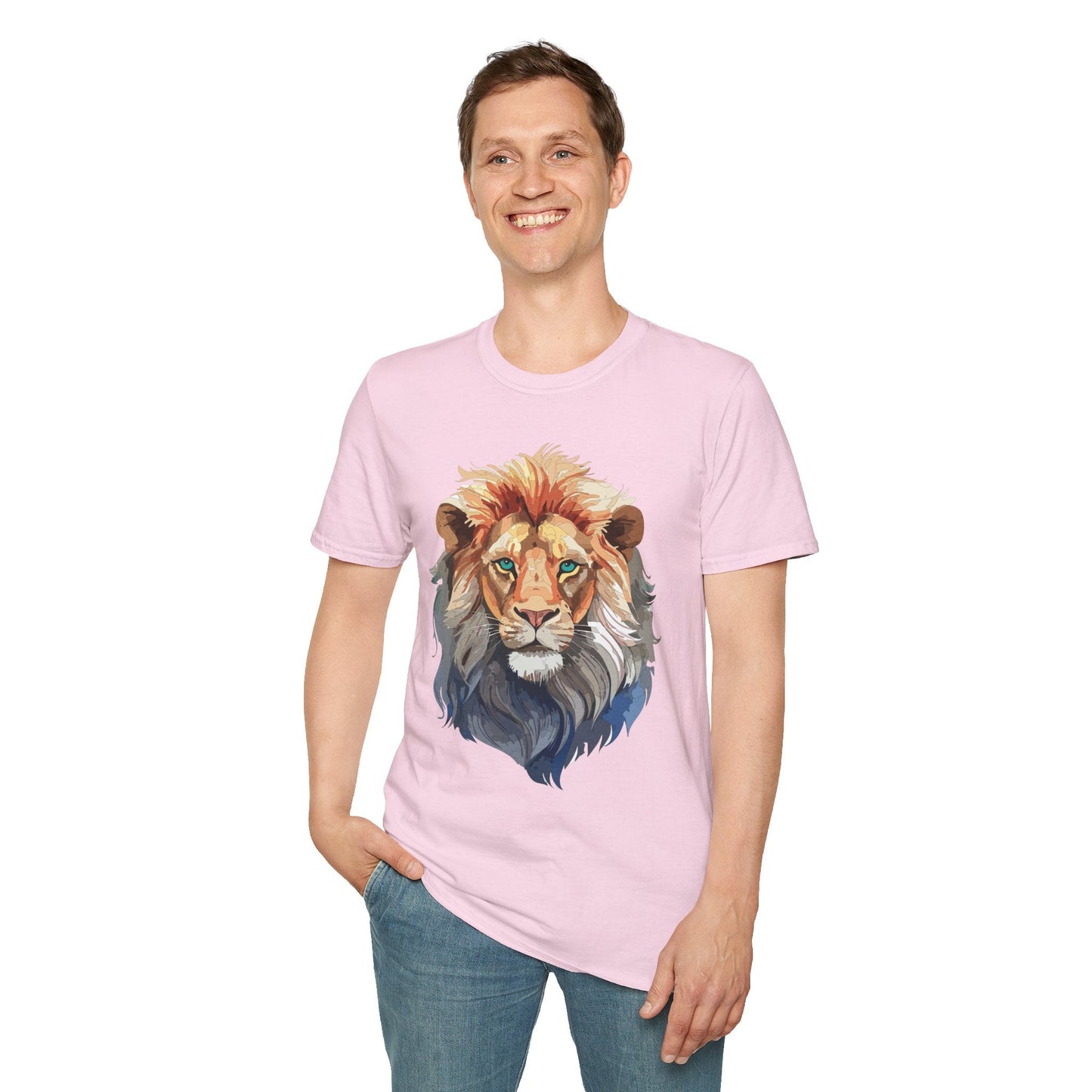 Lion Shirt Unisex Animal Tee Gildan Softstyle 64000 Cotton Tee