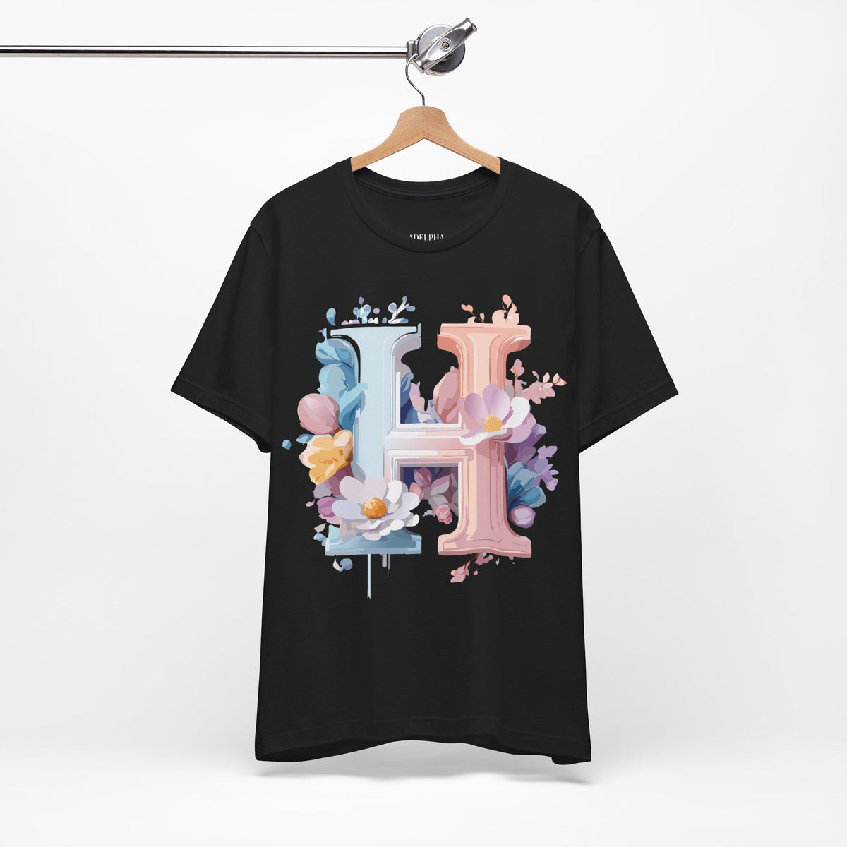 Letter H Graphic Unisex Cotton Bella+Canvas Tee with Art Letter Design
