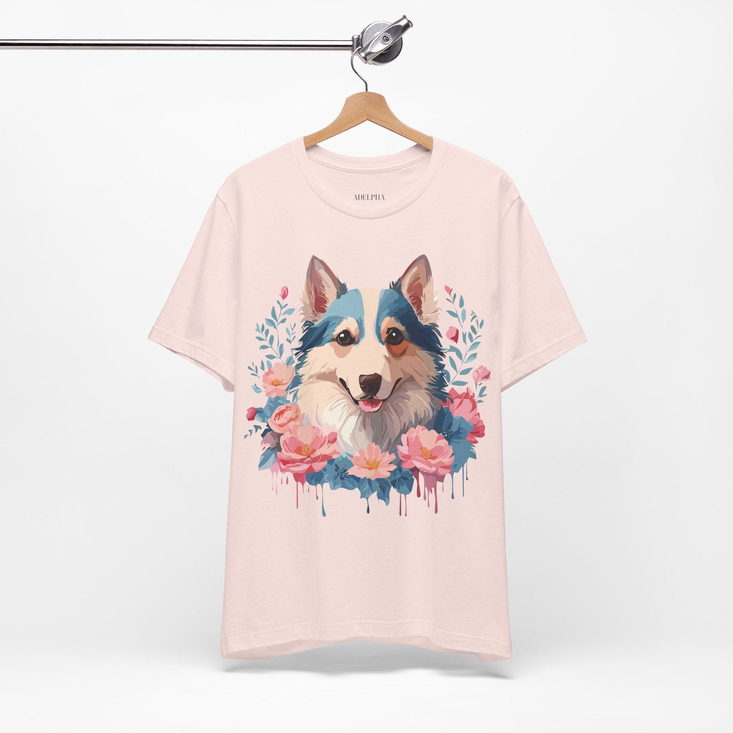 Unisex Graphic Dog Shirt Vintage Inspired Tee Art Design By Adelpha Premium Short Sleeve