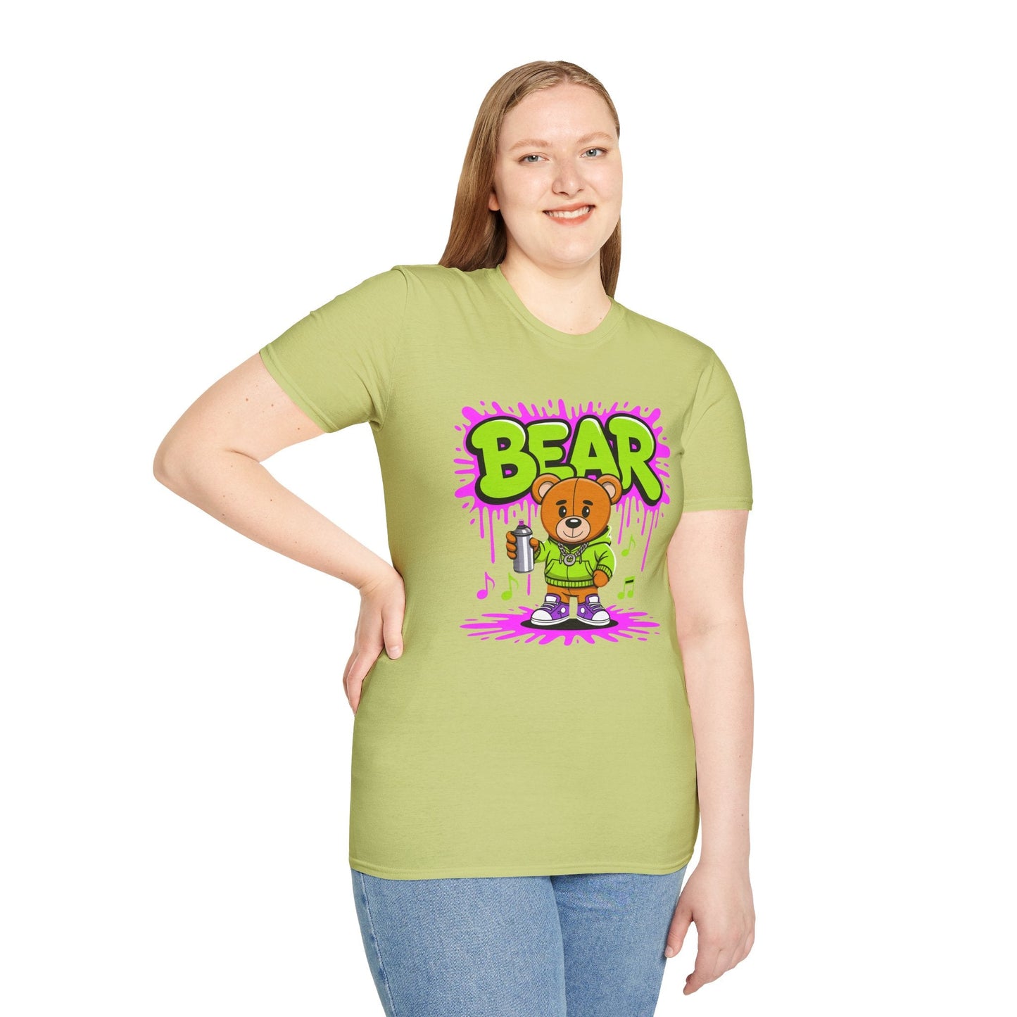 Unisex Cartoon T Shirt With Funny Animals Print Gildan Softstyle 64000 Tee Comfortable Everyday Wear