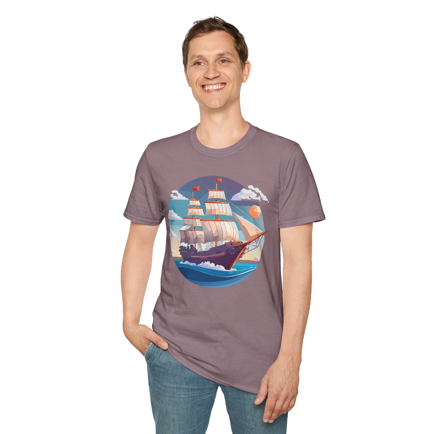 Nautical Ship T Shirts Frigate T Shirts Vessel Tee Shirt Unisex Softstyle T Shirt