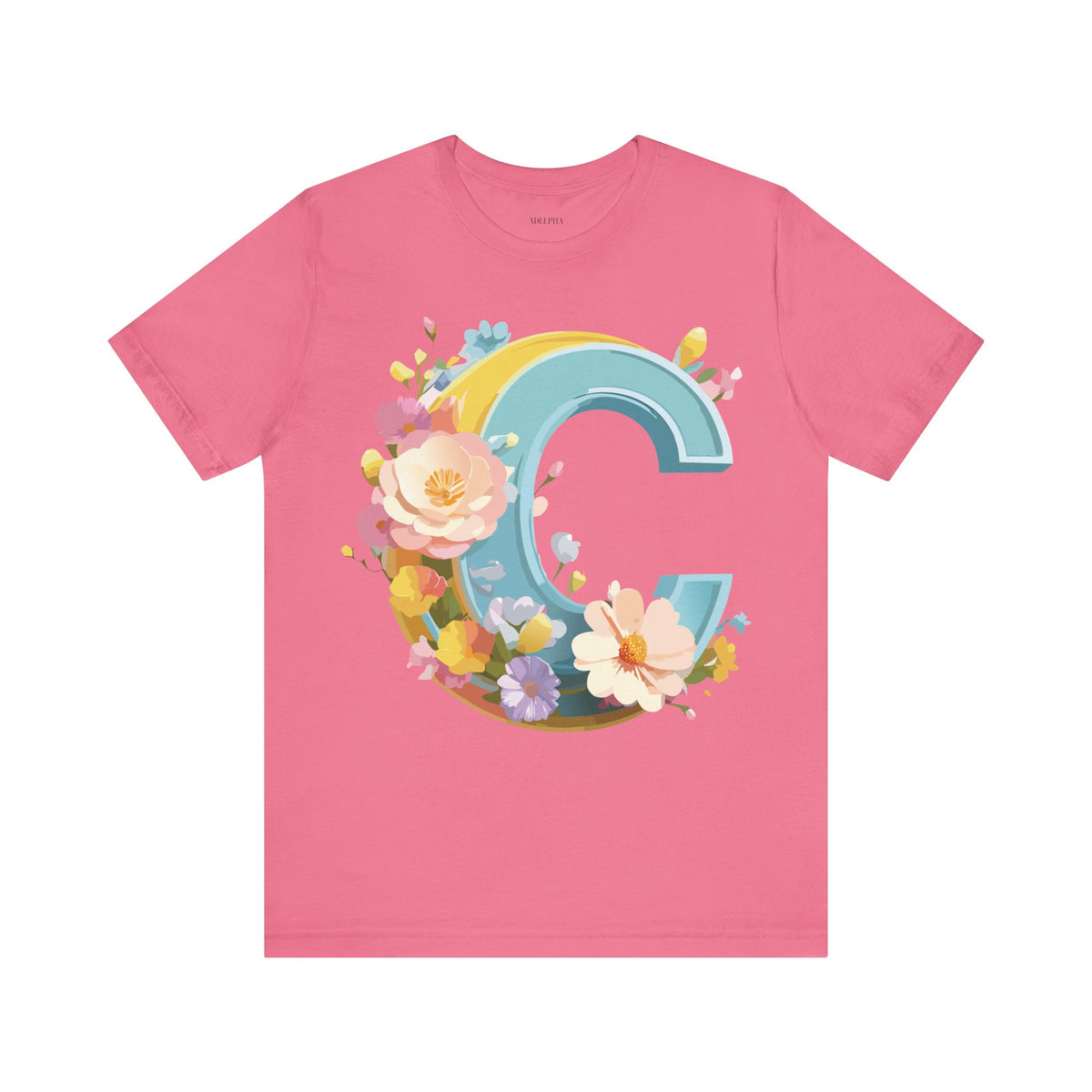 Letter C Graphic Unisex Cotton Bella+Canvas Tee with Art Letter Design