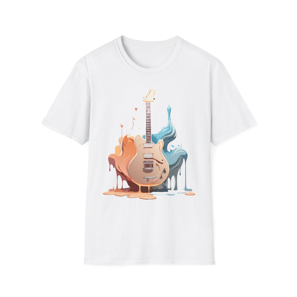 Liquid Paint Electric Guitar T-Shirt | Music Art, Colorful Guitar Tee