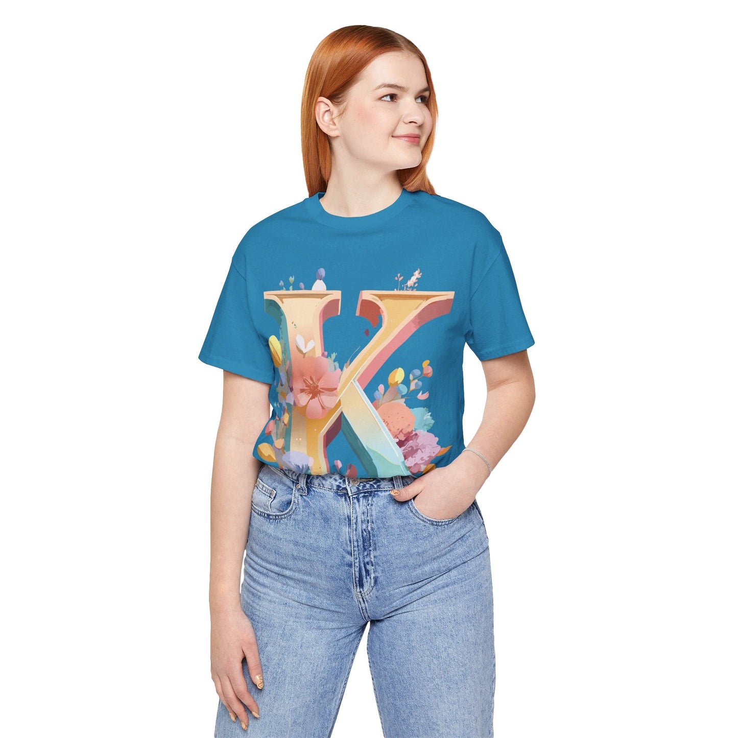 Unisex Letter K Graphic Tee By Adelpha Vintage Inspired Artwork Short Sleeve Shirt