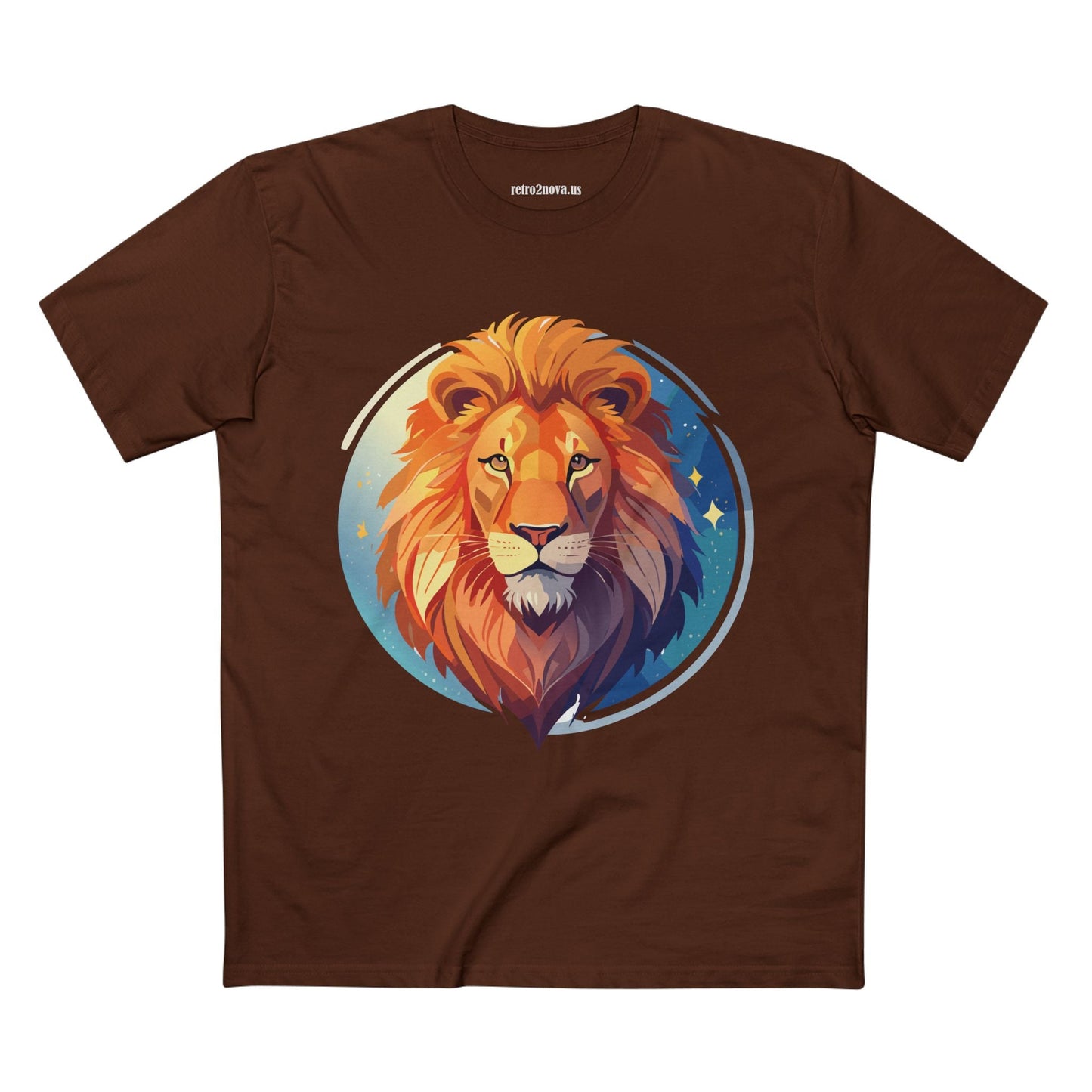 Unisex Premium Cotton Staple Tee With Lion Art Design Retro2Nova Art Collection For Everyday Comfort And Breathable Fit