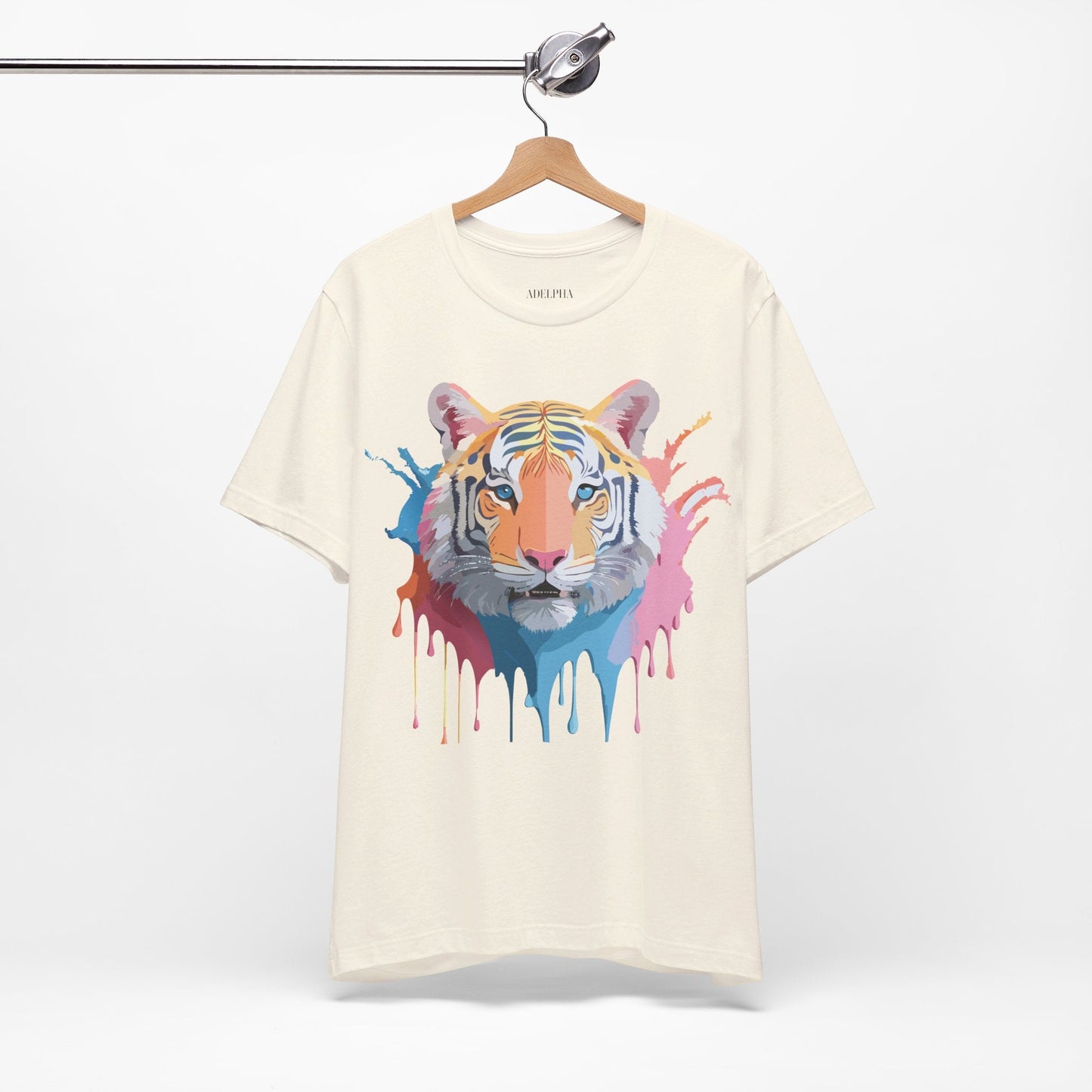 Tiger Graphic Tee Unisex Short Sleeve Shirt With Vintage Inspired Adelpha Artwork