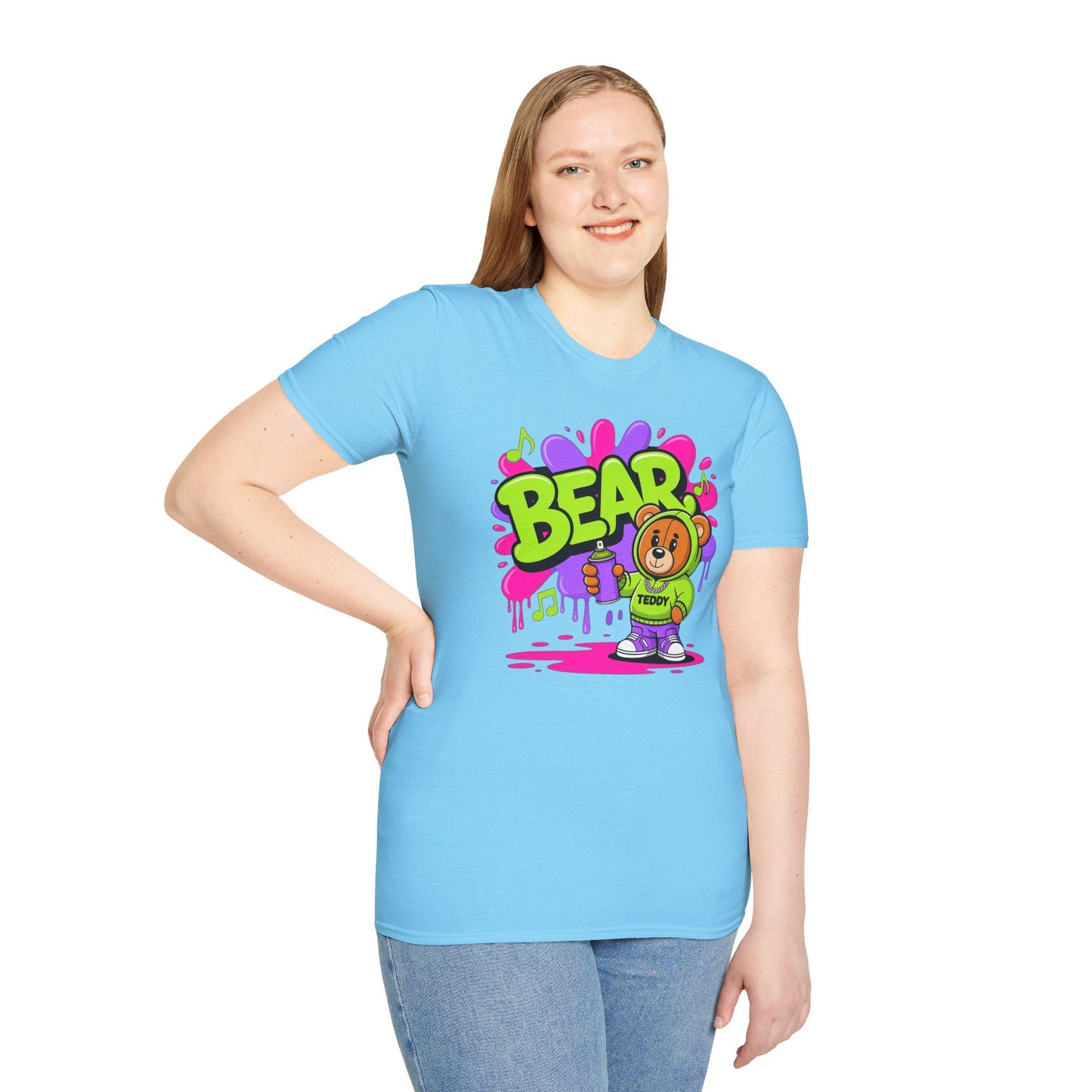 Funny Cartoon Animals T Shirt Unisex Graphic Tee Animation Softstyle Gildan 64000 Ring Spun Cotton