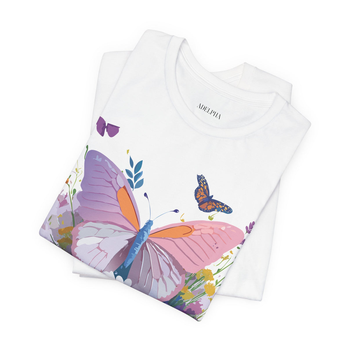 Butterfly Graphic Unisex Cotton Bella+Canvas Tee with Art Design n32