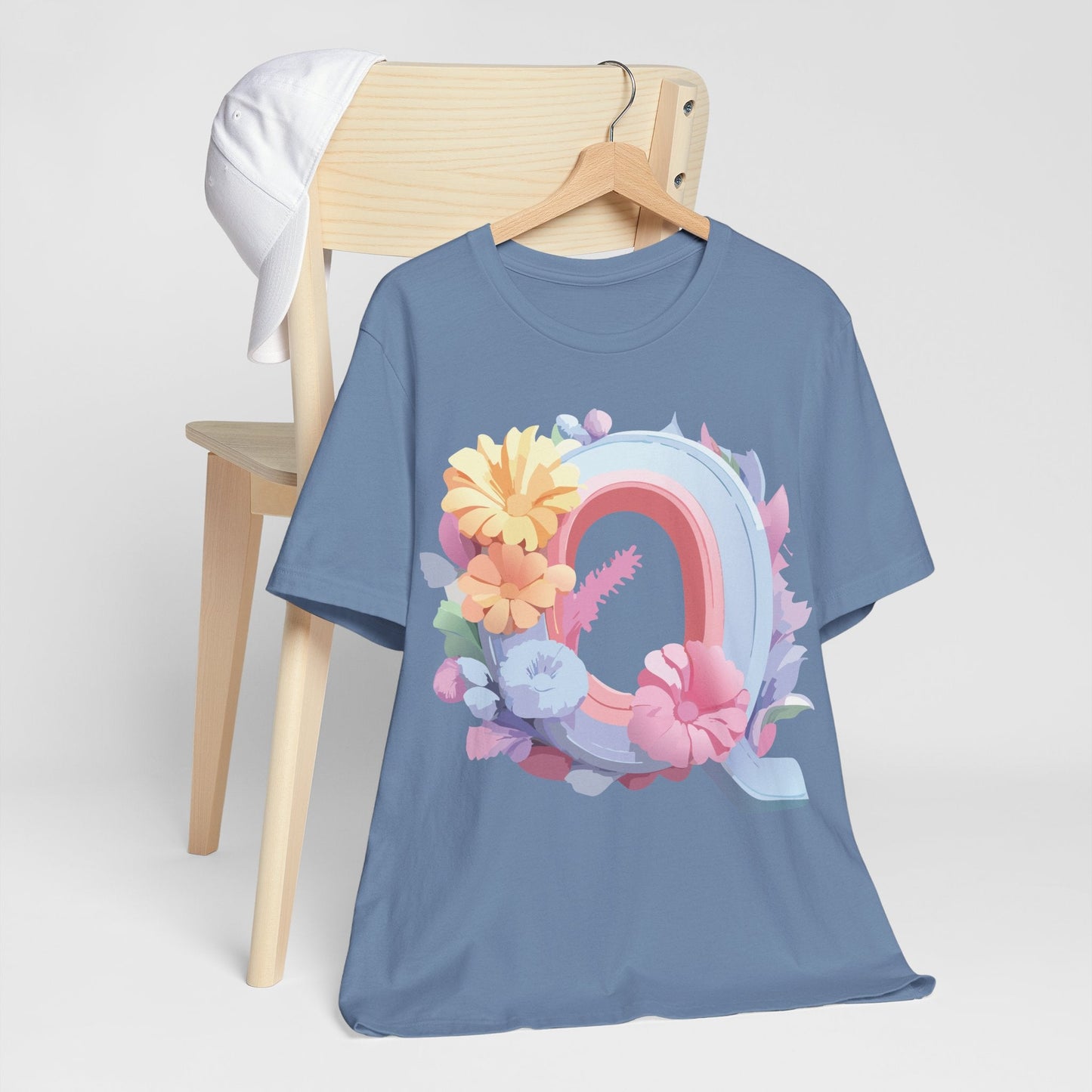 Letter Q Shirt Unisex Graphic Tee With Vintage Inspired Artwork By Adelpha Premium Short Sleeve