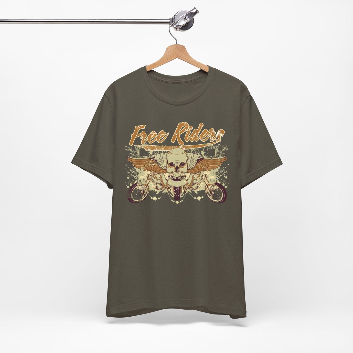 Free Riders Skull Motorcycle Tee Biker Graphic Art Design T-Shirt A-1