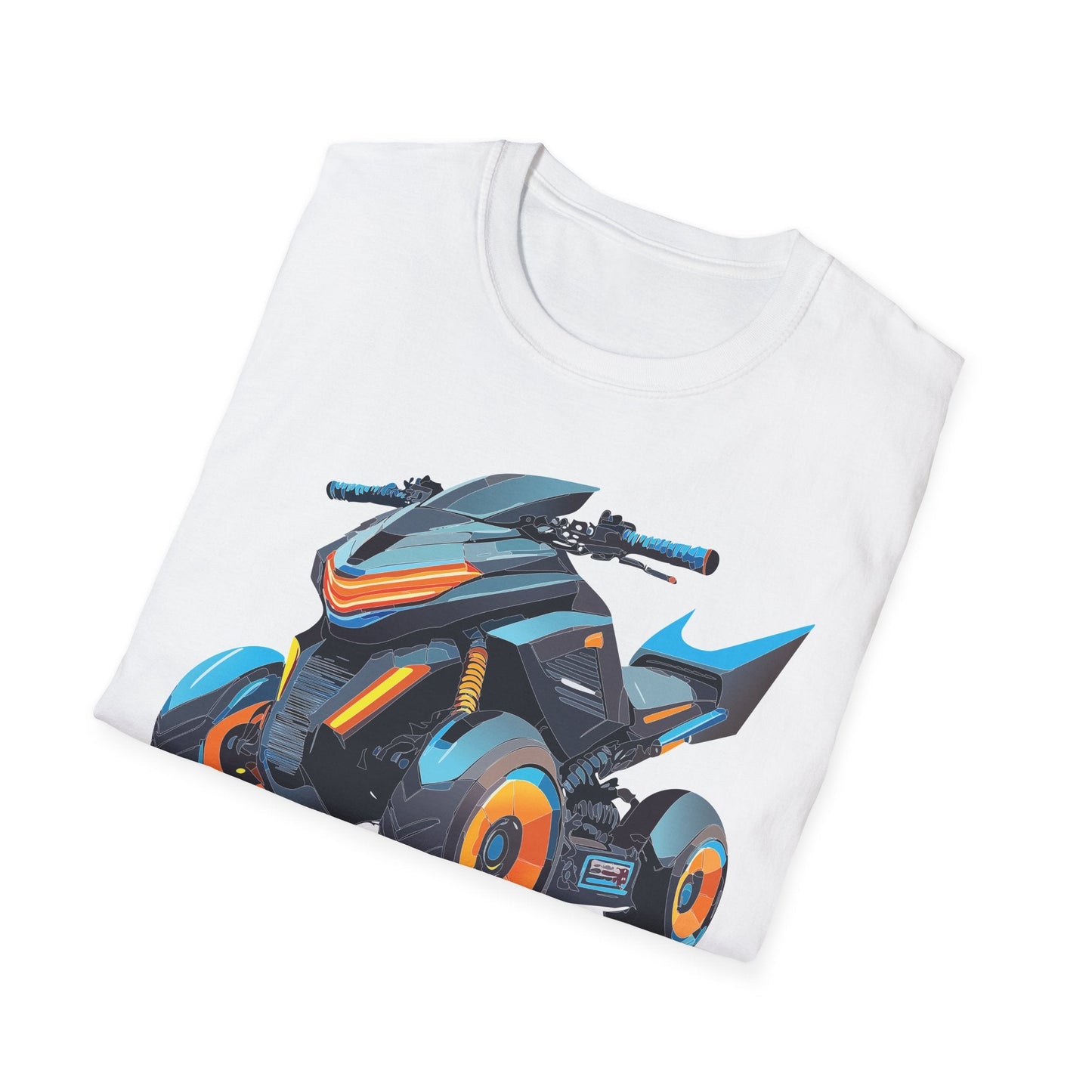 Unisex Motorcycle Art Design T Shirt Softstyle 64000 MTB Graphic Tee For Riders