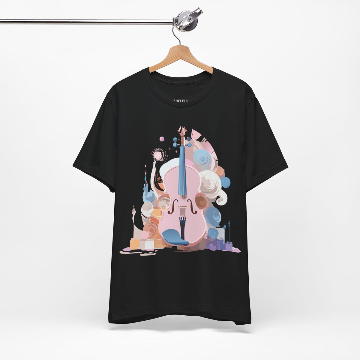 Music Graphic Unisex Cotton Bella+Canvas Tee with Art Design n174
