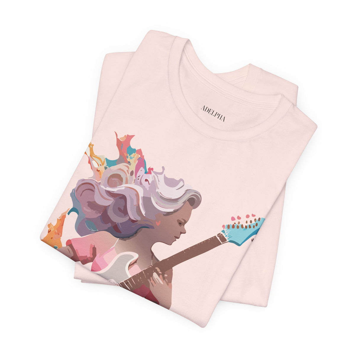 Music Graphic Unisex Cotton Bella+Canvas Tee with Art Design n183
