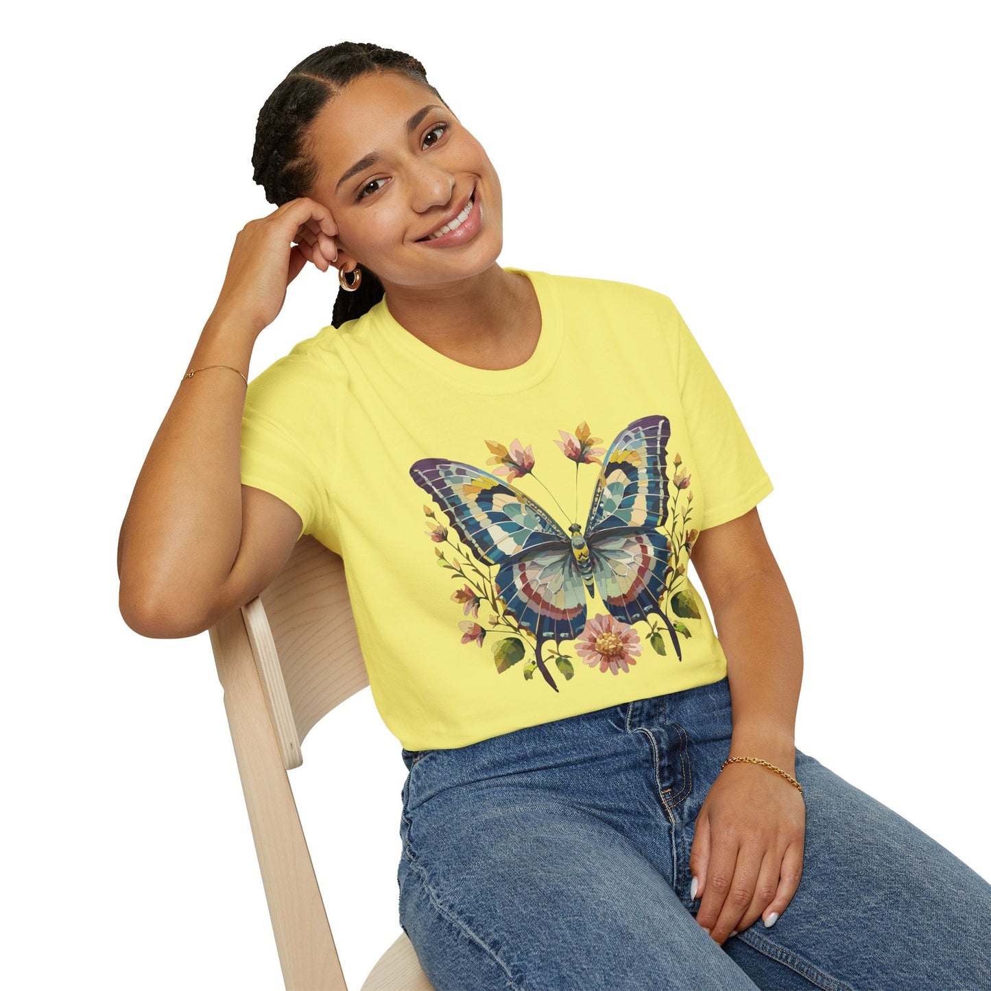 Butterfly Shirt Unisex T Shirt With Monarch Design Gildan Softstyle 64000 Ring Spun Cotton Tee