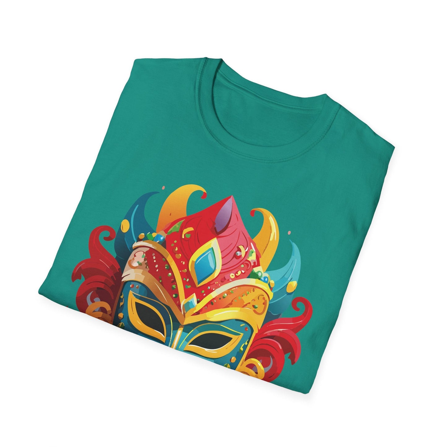 Unisex Mask Tee Shirt Gildan Softstyle 64000 Ring Spun Cotton Breathable Masquerade Design