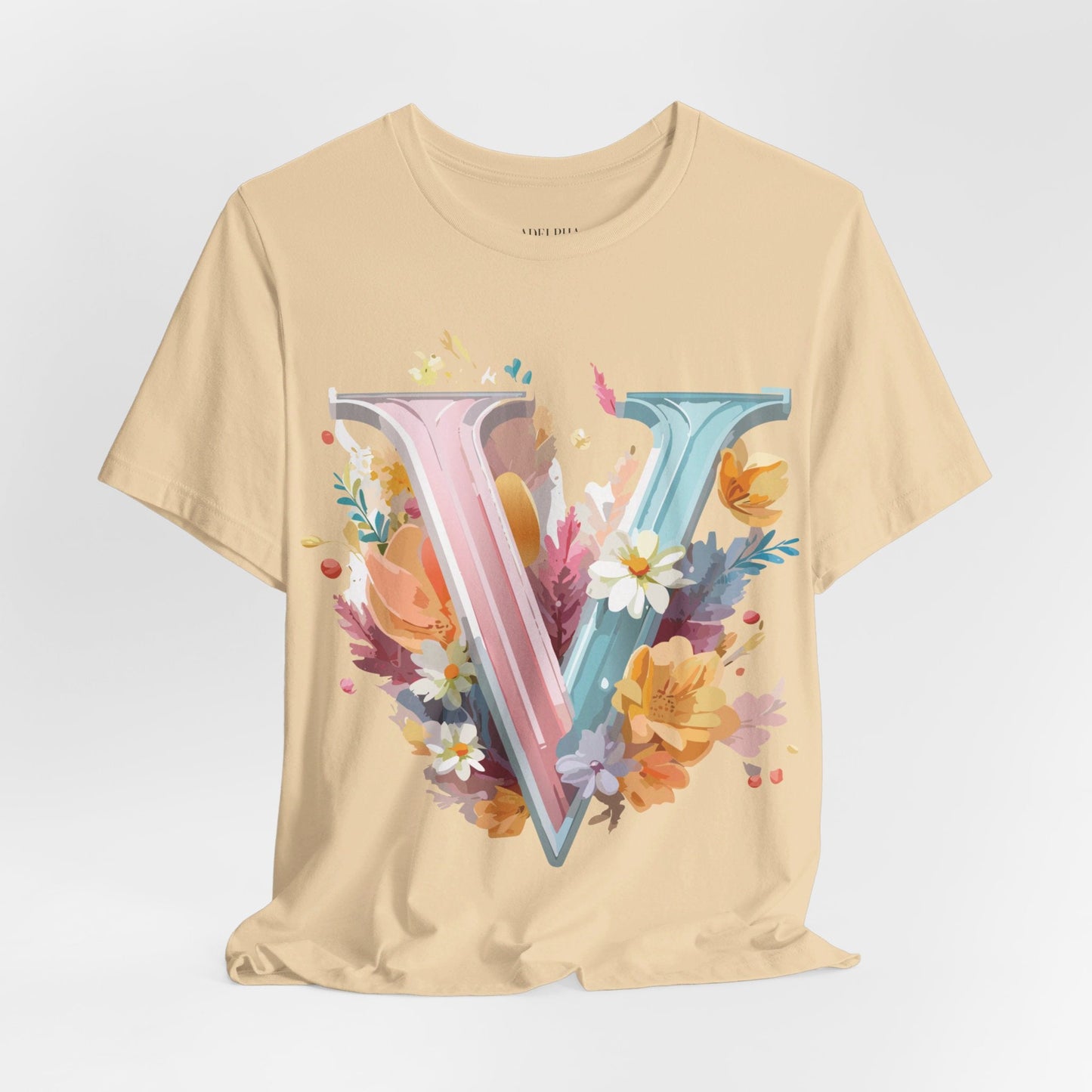 Letter V Graphic Tee Unisex Jersey Short Sleeve Art Design  Vintage Inspired