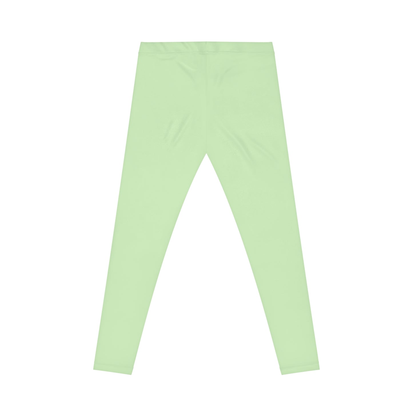 Tea Green Color Women's Poly-Span Casual Leggings XS-2XL