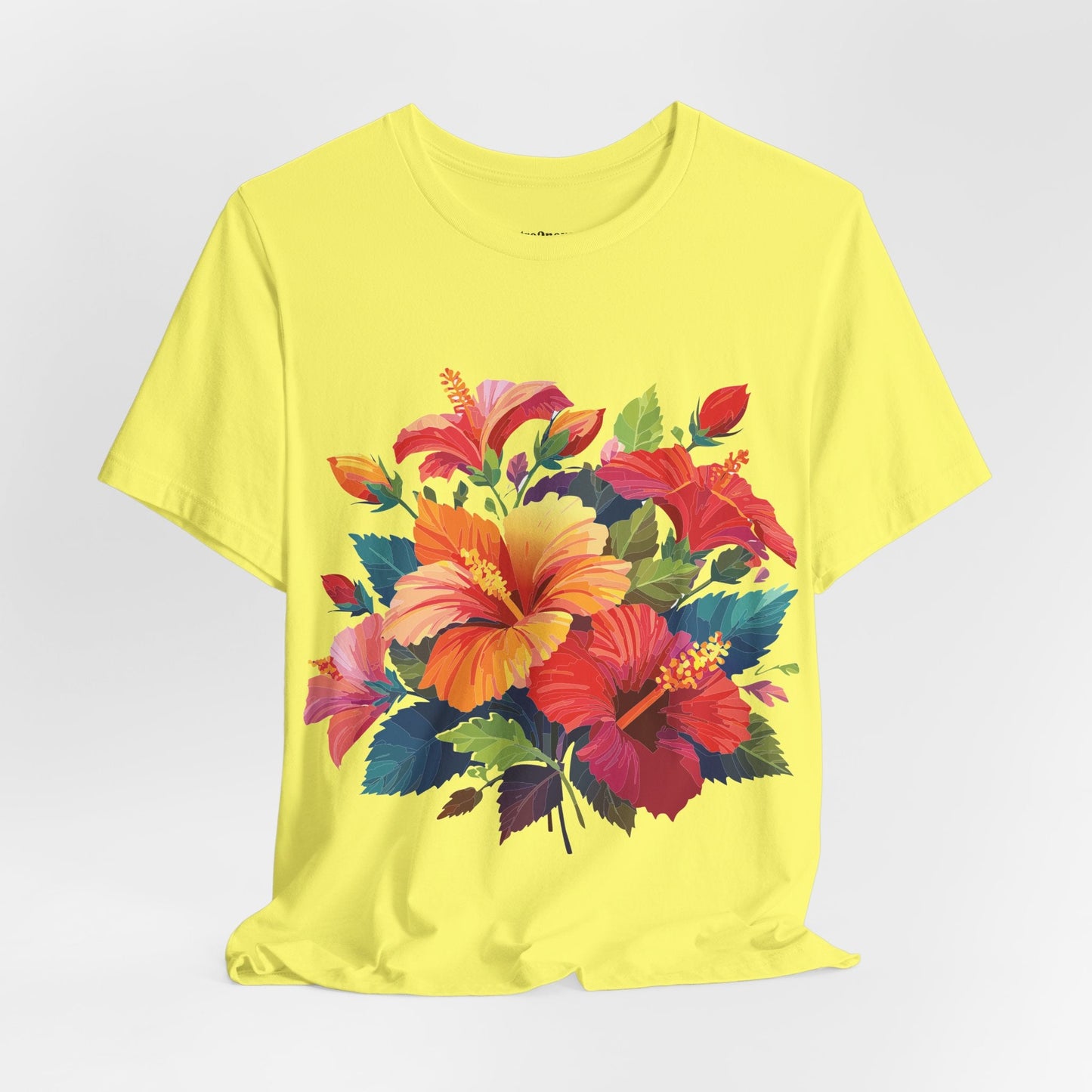Retro2Nova Floral Shirt Unisex Jersey Short Sleeve Tee From Flowers Collection Bold Vibrant Design