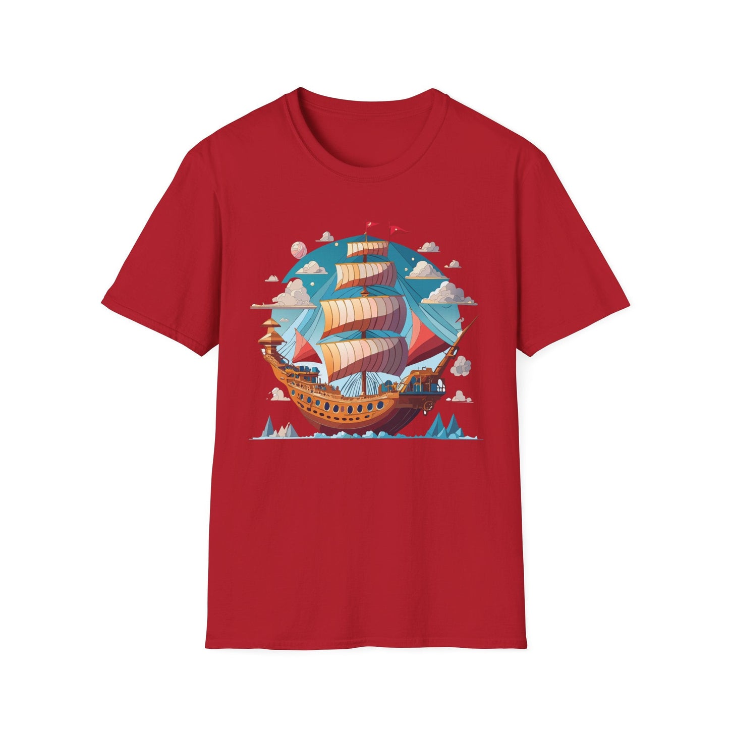 Ship T Shirts Frigate T Shirts Vessel Tee Shirt Unisex Softstyle Cotton Tee Gildan Softstyle 64000