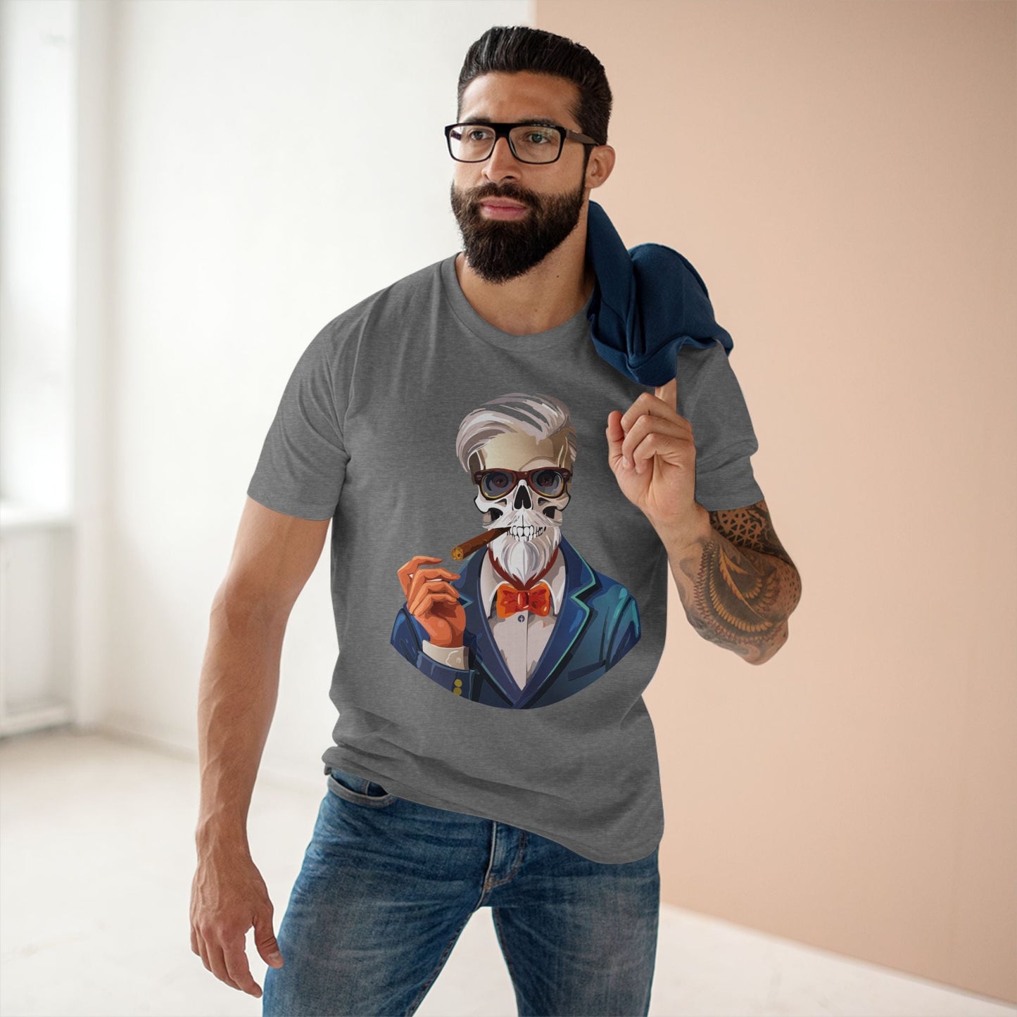 Unisex Skull Shirt Premium Cotton Tee With Original Skeleton Art Design From Retro2Nova Collection