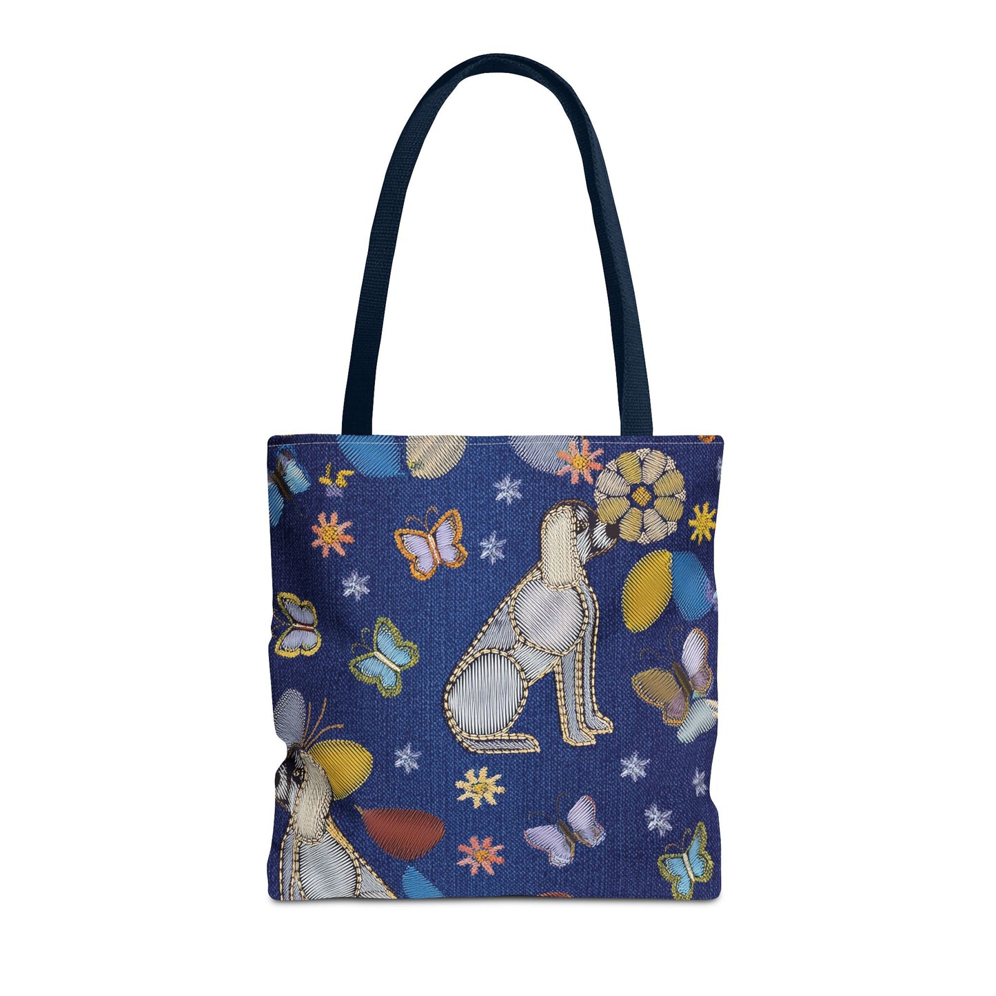 Denim Fabric Imitation Print Unisex Canvas Bag Poly Spun 3 Sizes Tote Bag 191-2