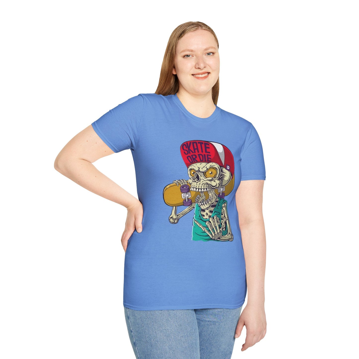 Skull T Shirt Skeleton Tee Unisex Softstyle Cotton Gildan 64000 Graphic Tee For Everyday Wear