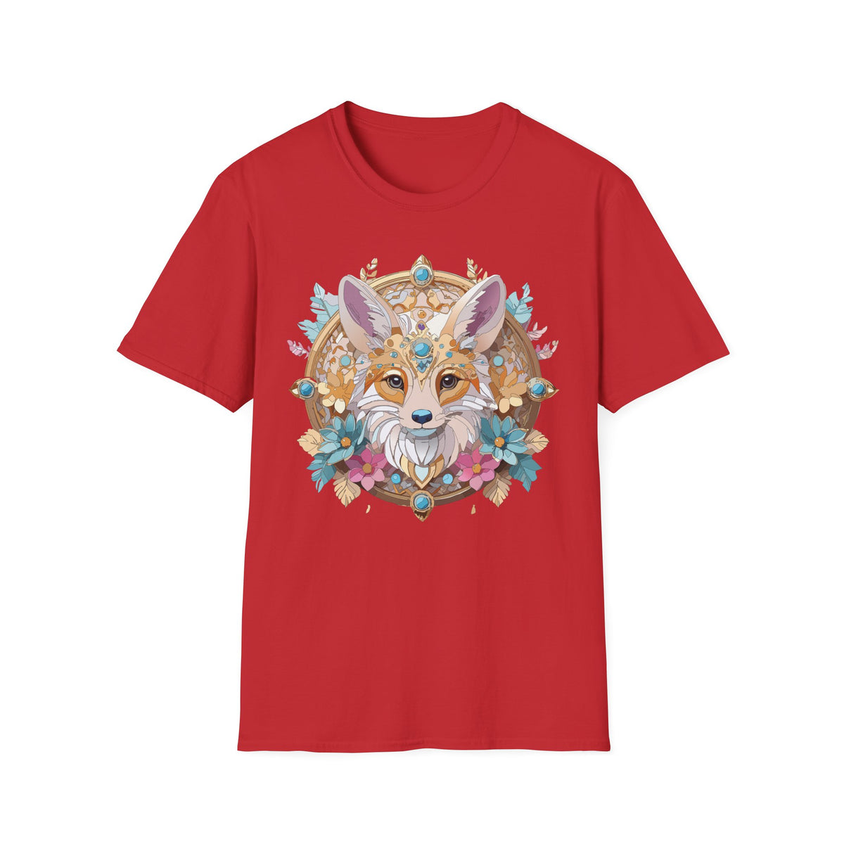 Boho Fox Mandala T-Shirt | Floral Fox Face Tee