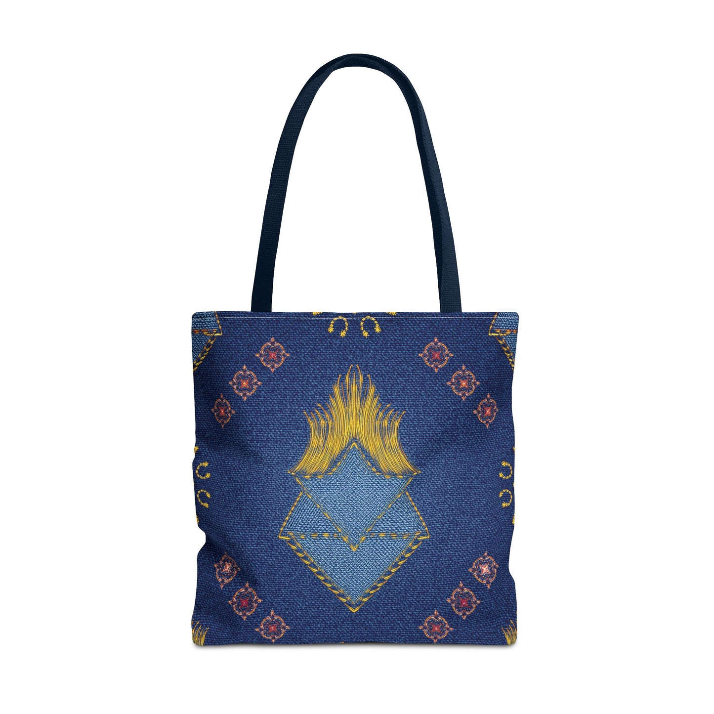 Diwali Graphic Denim Fabric Imitation Print Unisex Canvas Bag Poly Spun 3 Sizes Tote Bag 205-12