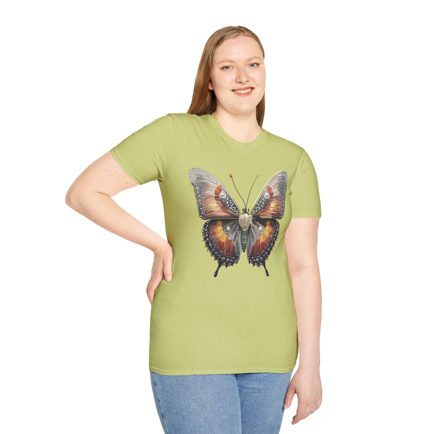 Butterfly Shirt Unisex Lightweight 100 Cotton Gildan Softstyle 64000 Tee Monarch Butterfly Design
