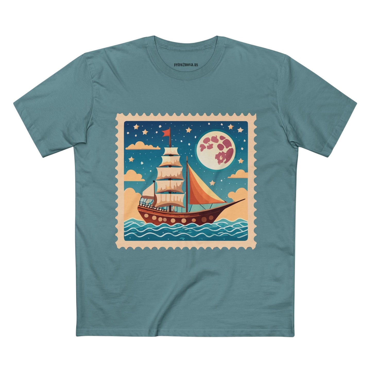 Postage Stamp Shirt Unisex Premium Cotton Tee With Original Art Design By Retro2Nova