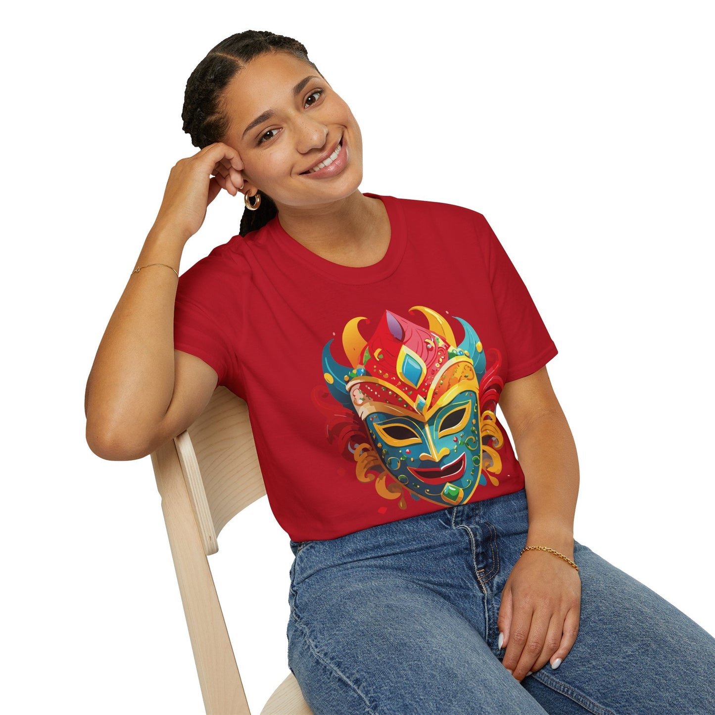 Mask Graphic Unisex Cotton Masquerade Design Artwork Tee 15