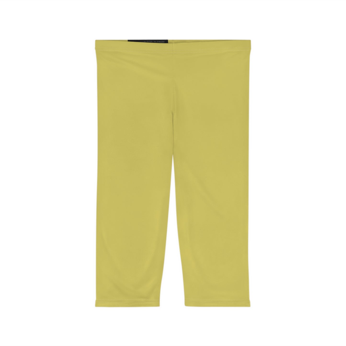 Golden Sand Color Women's Brushed Suede Poly Span Casual Capri Leggings XS-2XL