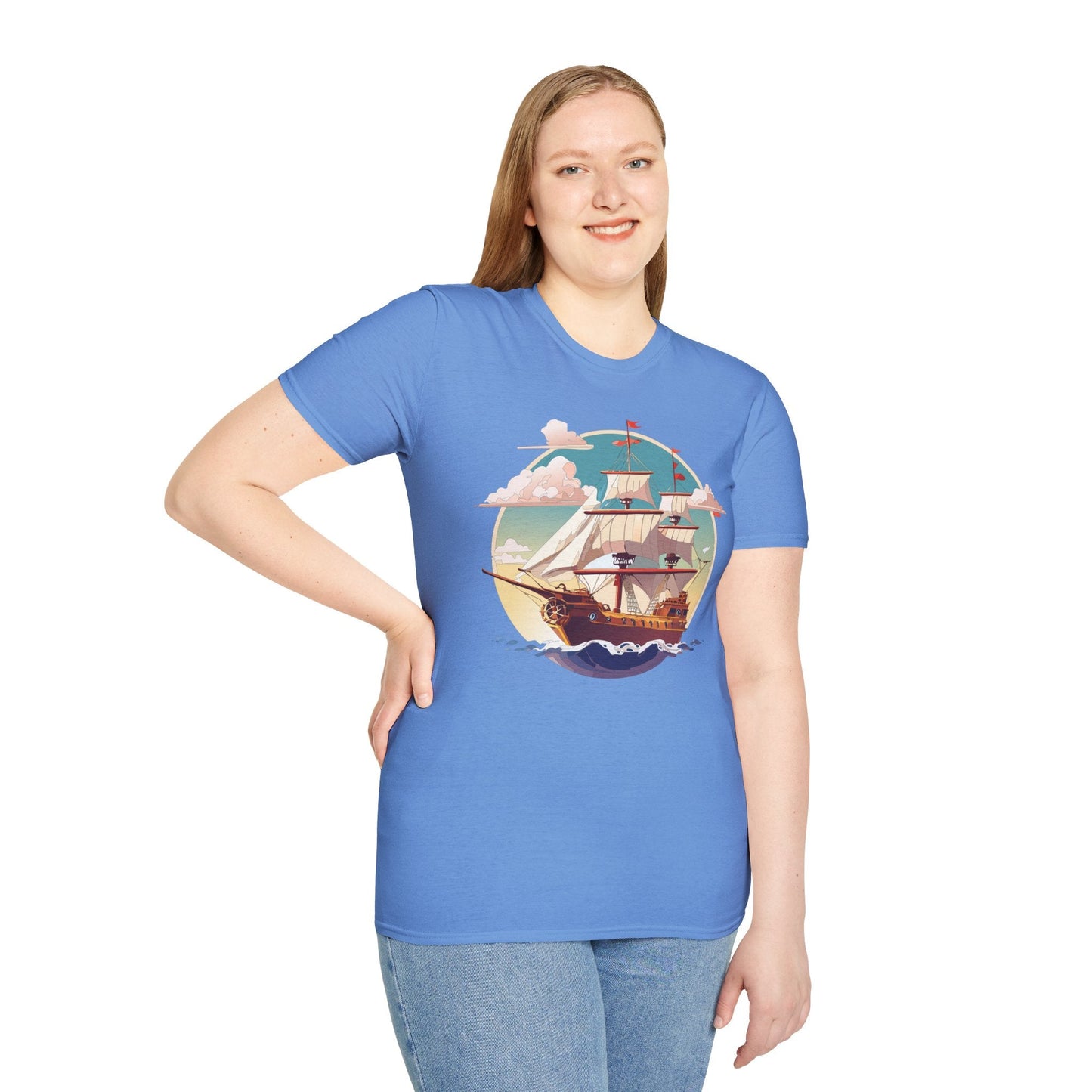 Unisex Ship T Shirts Frigate Vessel Tee Shirt Gildan Softstyle 64000 Cotton Comfort Premium Tee