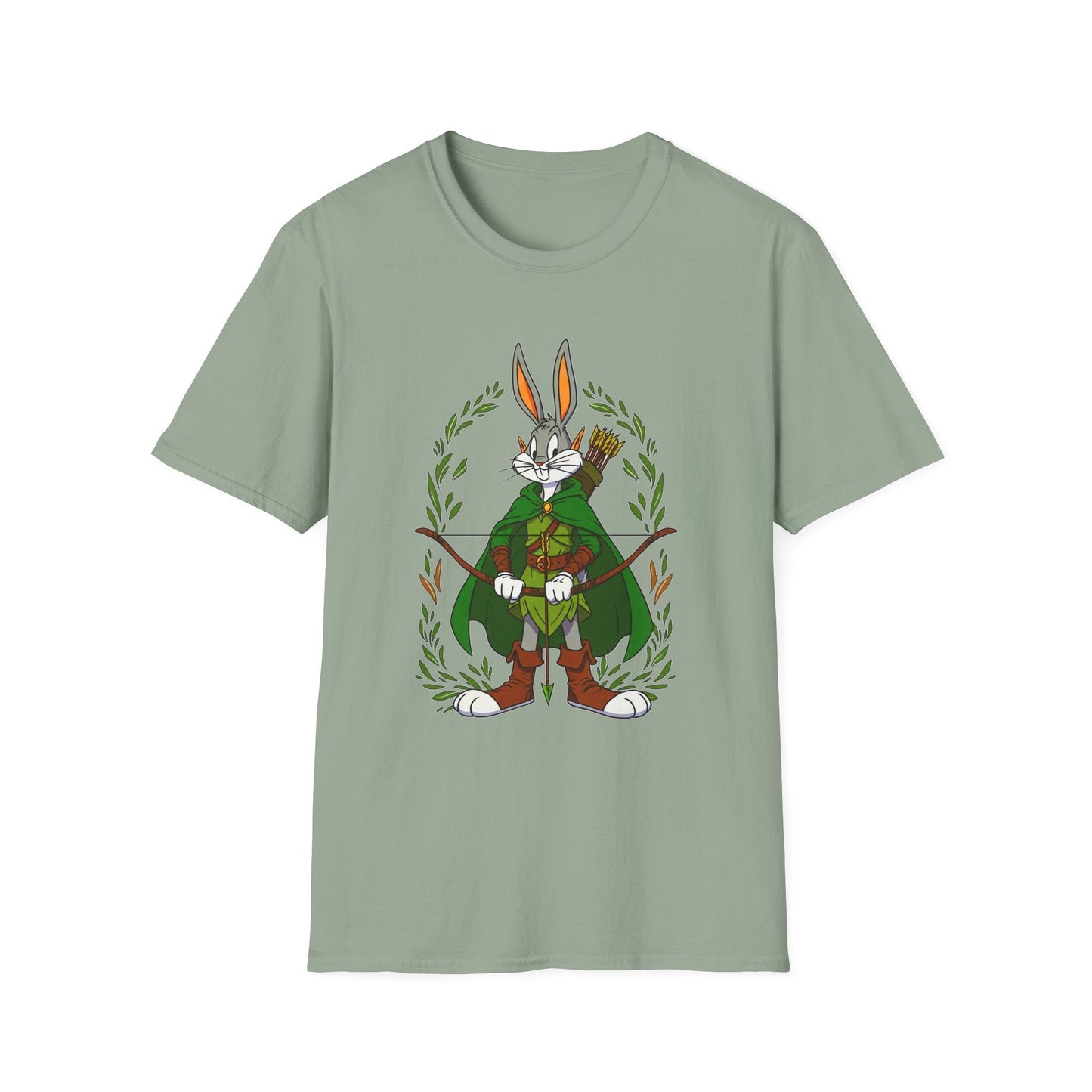 Bugs Bunny T Shirt Cartoon Art Tee Unisex Gildan Softstyle 64000 100 Percent Ring Spun Cotton