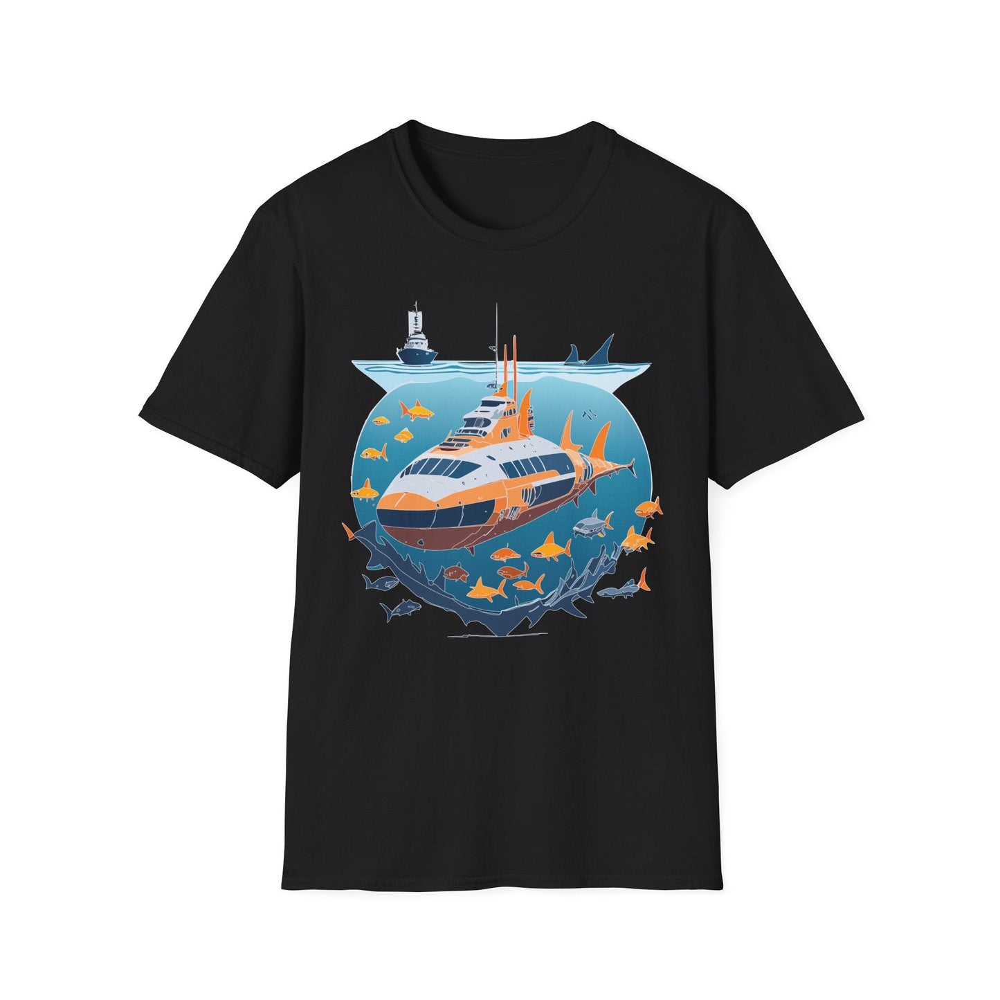 Ocean Tee Shirt Unisex Short Sleeve Gildan Softstyle 64000 Premium Comfort Ocean Artwork