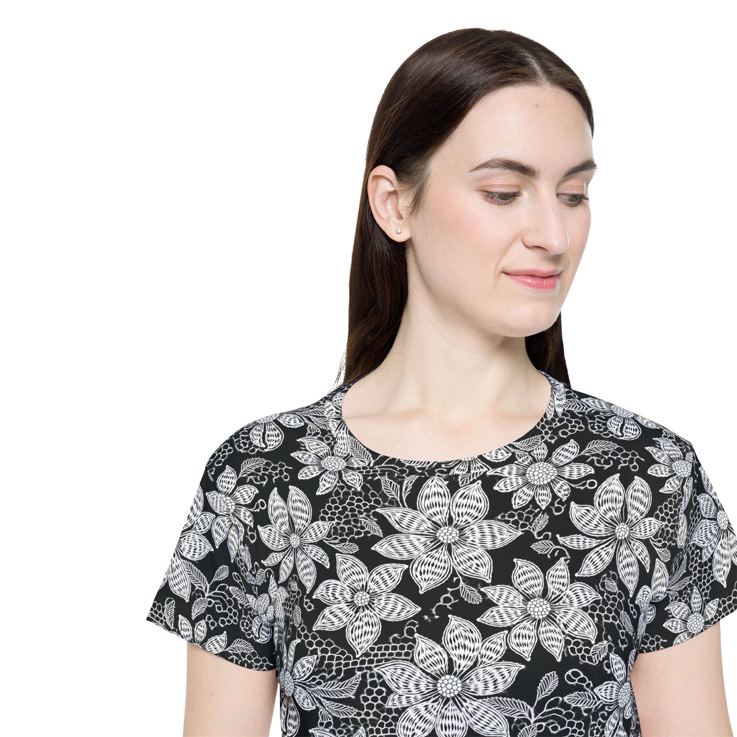 Lace Print Poly Shirt, Poly Shirt with Lace Print, Lace Shirt 37