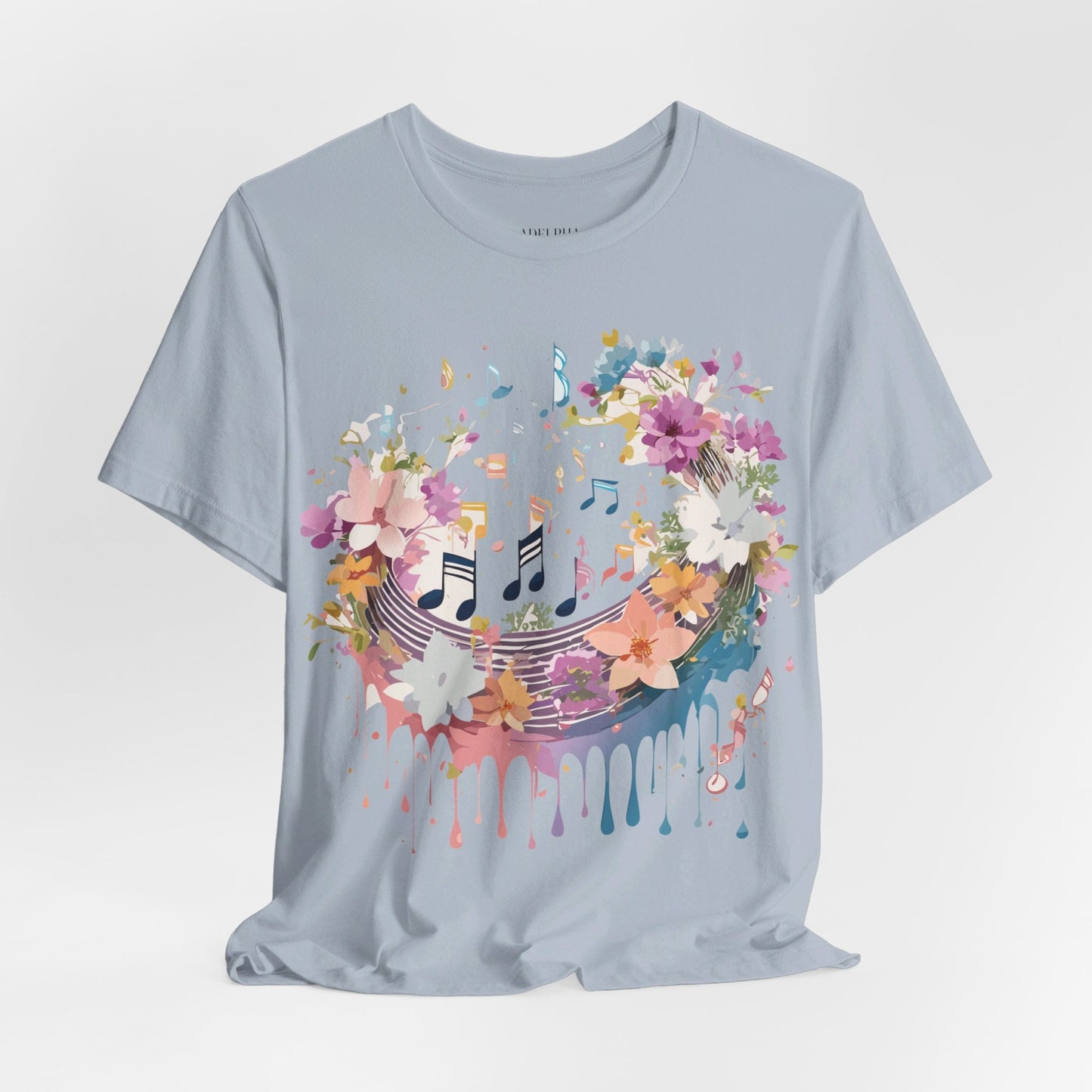 Music Graphic Unisex 100 Cotton Vintage Art with Musical Elements Tee 114