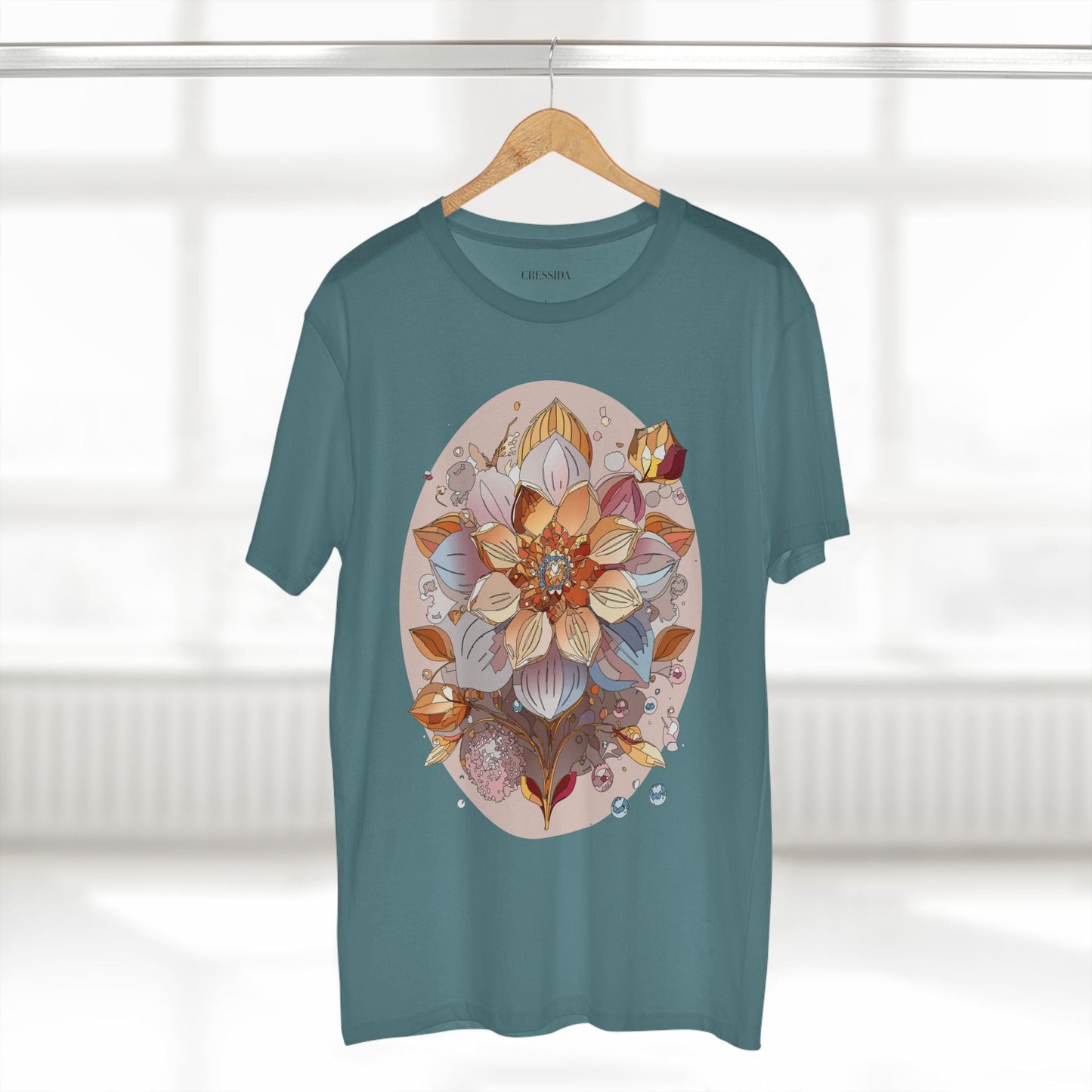 Floral Graphic T-Shirt Unisex 100 Cotton Art Design with Antique Flowers Tee 24