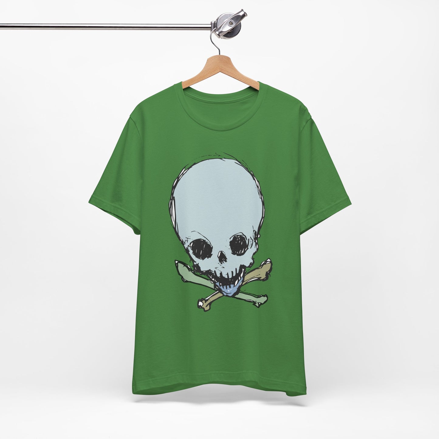 Lt Blue Skull Graphic Design Tee, Skull Shirt, Vintage Tees, Art Design T-Shirt, Vintage Graphic Tee, Art Shirts with Skulls