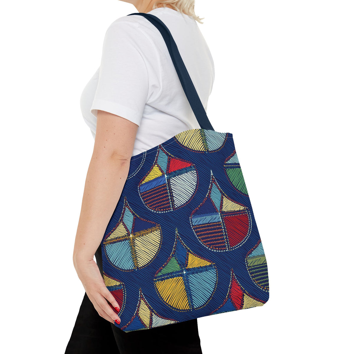 Denim Fabric Imitation Print Unisex Canvas Bag Poly Spun 3 Sizes Tote Bag 189-7