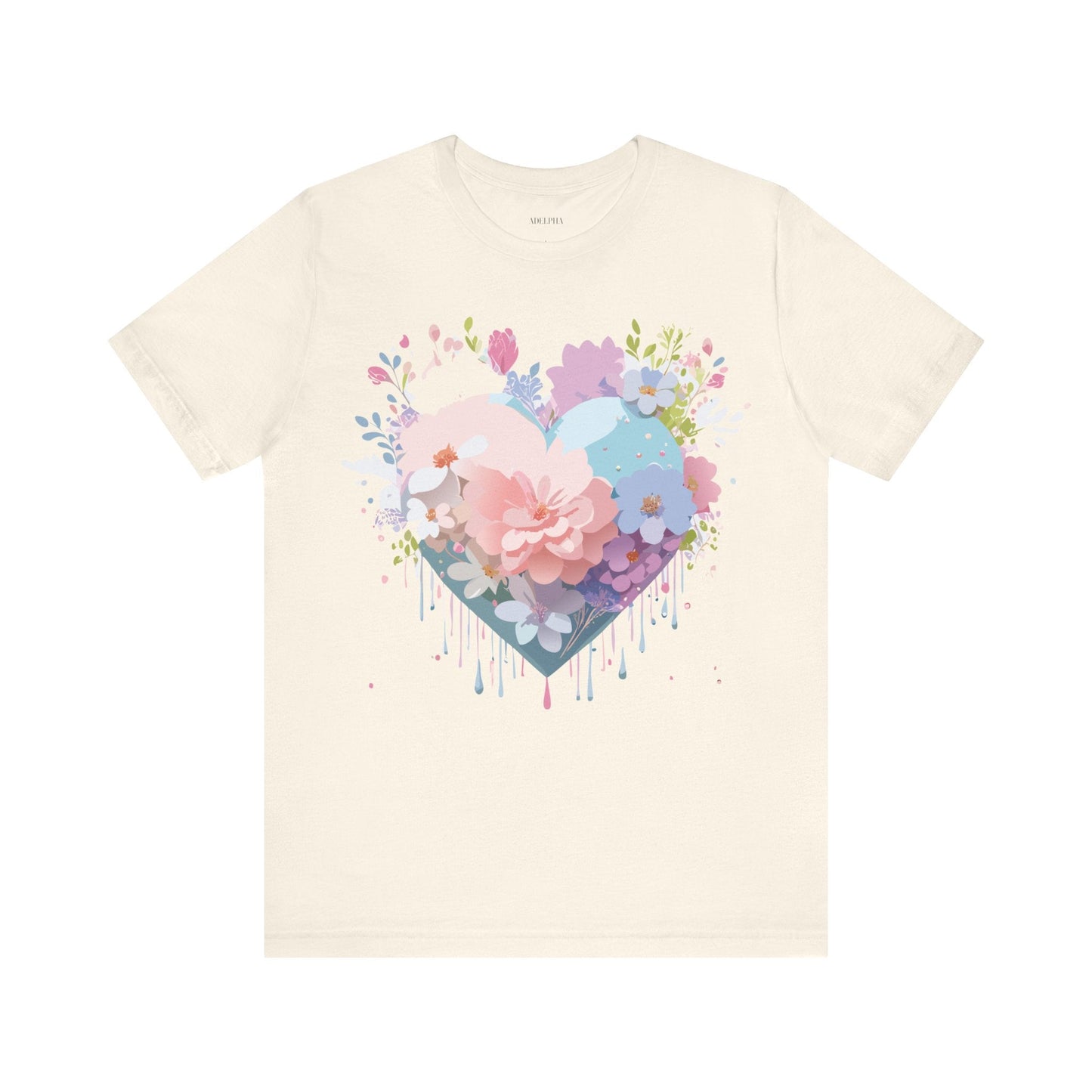Valentine Day Graphic Unisex 100 Cotton Vintage Artwork with Love and Flower Design Tee 33
