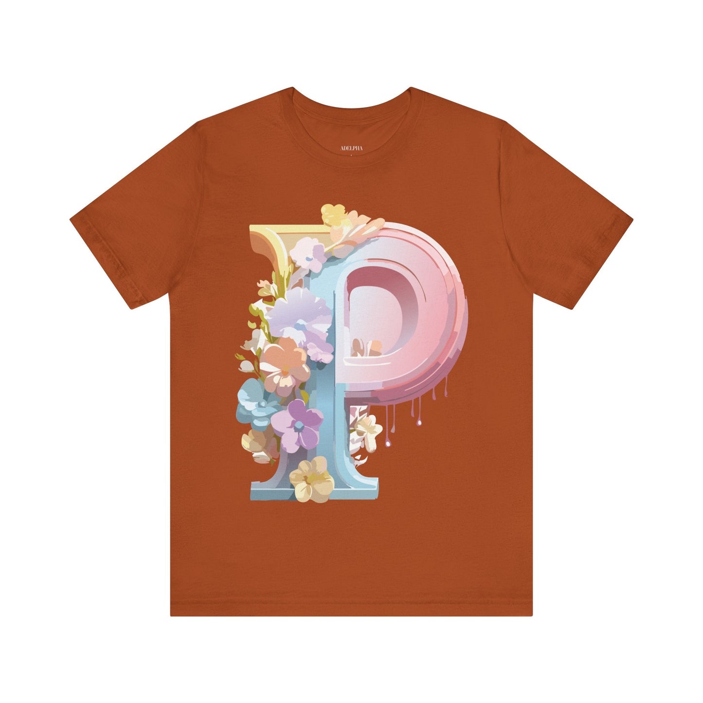 Letter P Shirt Graphic Tee Unisex Jersey Short Sleeve Adelpha Vintage Inspired Artwork