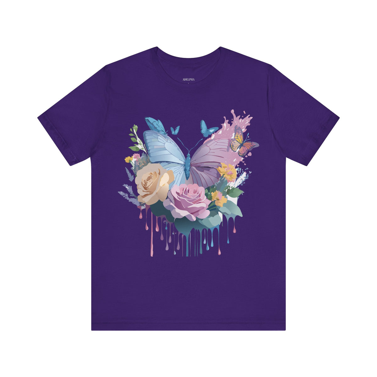 Butterfly Graphic Unisex Cotton Bella+Canvas Tee with Art Design n74