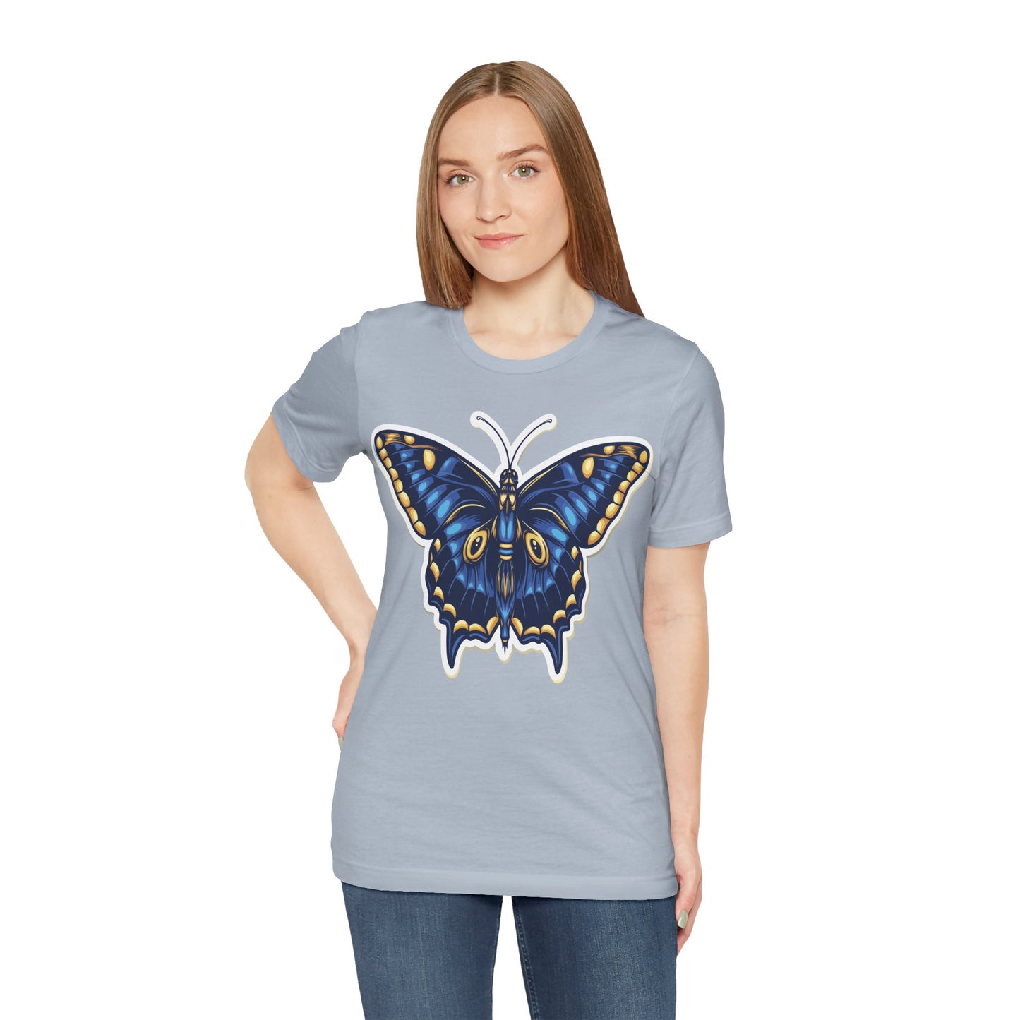 Cotton Tee Shirt with Butterfly Prints