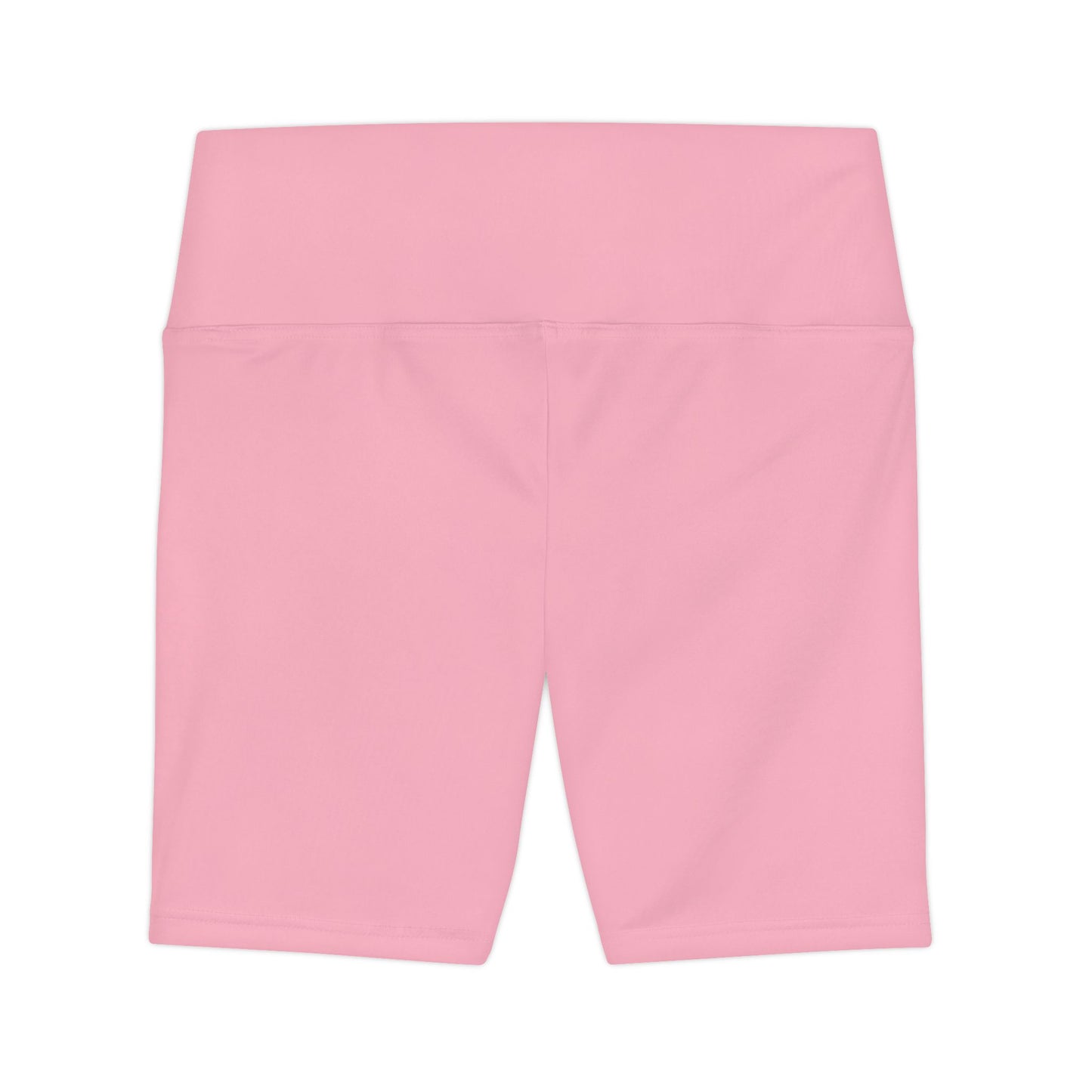 Cherry Blossom Pink Women's Workout Shorts — Solid High-Waist Biker Shorts for Exercise & Everyday Wear