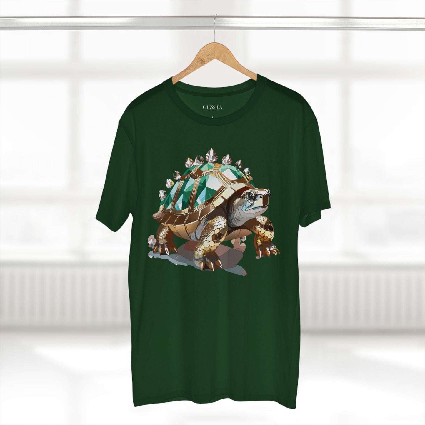 Turtle Graphic Unisex 100 Cotton Tee With Unique Animal Golden Medallion Art Design 33