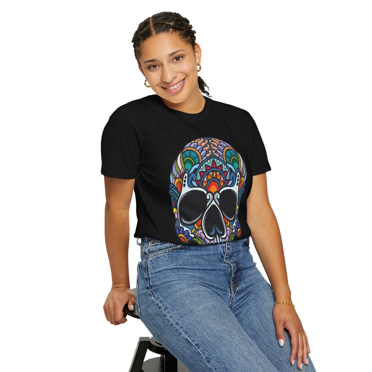 Unisex Cotton Tee Shirt with Skull